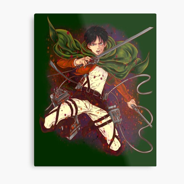 attack on titan fanart  eren yeager version 5/5" metal