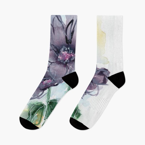 Item preview, Purple line and wash watercolor flowers designed and sold by AnissaF.
