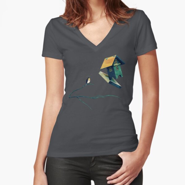 Flying Bird...house Tailliertes T-Shirt mit V-Ausschnitt
