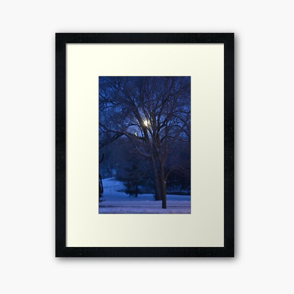 Moonset in Winter Framed Art Print