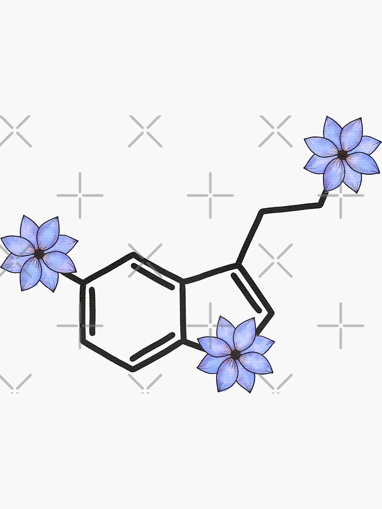 Download "Serotonin - Blue floral" Sticker by the-bangs | Redbubble
