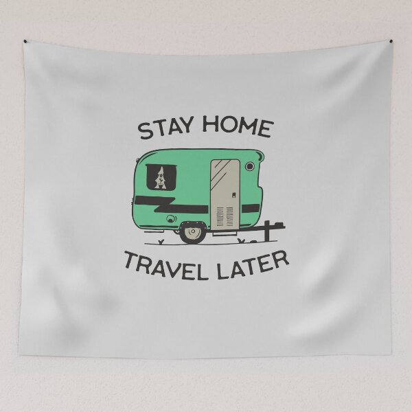 Aperçu de l'œuvre Stay Home Flatten The Curve Social Distancing and Covid 19 Quarantine Unique Retro Art. Corona virus related design créée et vendue par JeksonGraphics.