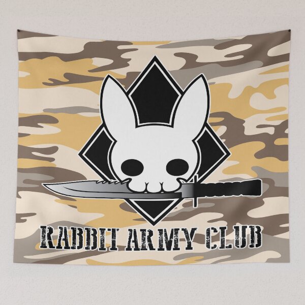 Item preview, Rabbit Army Club Skull White Outline Camo Camouflage designed and sold by 108dragons.