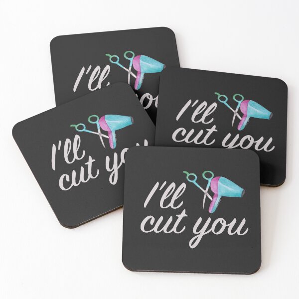 Item preview, Hairstylist hair dresser barber funny slogan I'll cut you designed and sold by littlebluefawn.