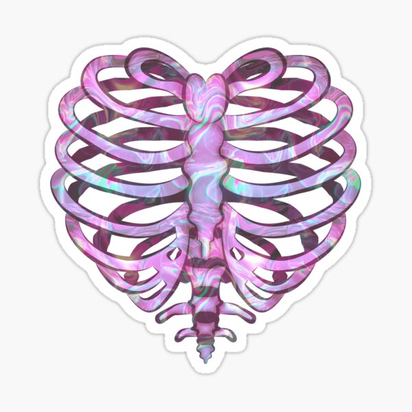 Floral Heart Holographic Vinyl Sticker – arteryink