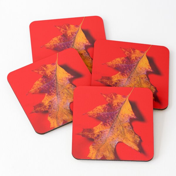 Item preview, Autumn Oak Leaf on Red designed and sold by FOLK ART FUSION by heidiannemorris.