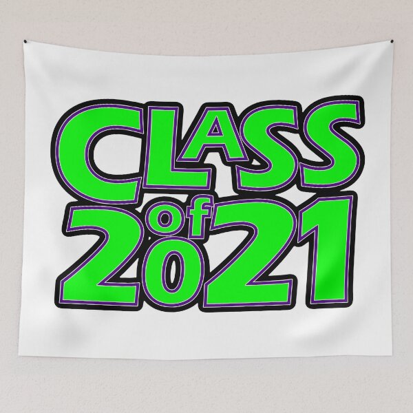 Item preview, Grad Class of 2021 Bright Green with a Dark Purple Border designed and sold by gkillerb.