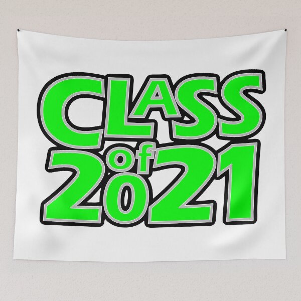 Item preview, Grad Class of 2021 Bright Green with a Silver Border designed and sold by gkillerb.