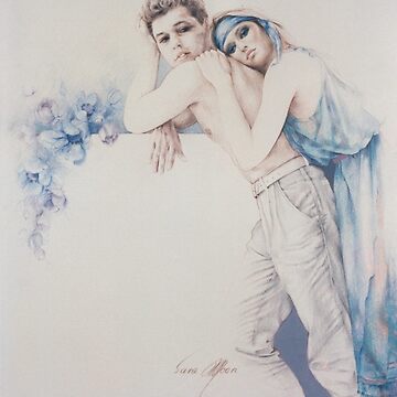 Artwork thumbnail, Couple With Blue Flowers by Sara Moon