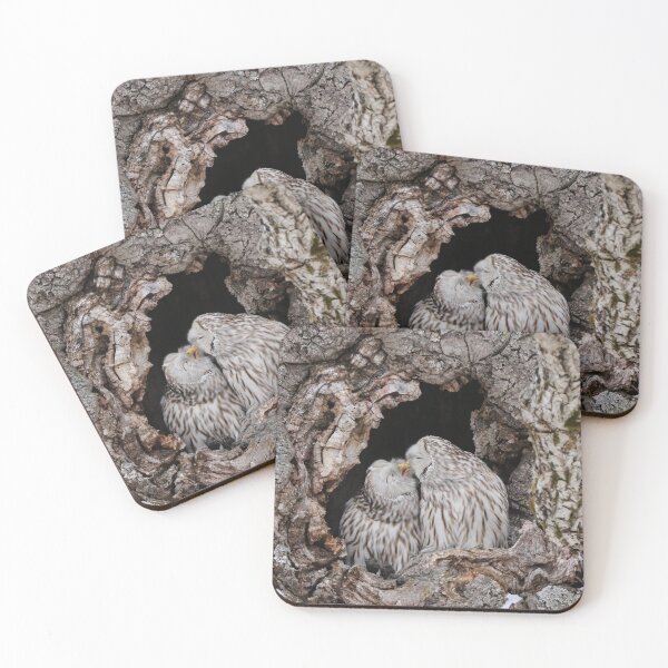 Item preview, Ural owls kissing designed and sold by Marion Joncheres.