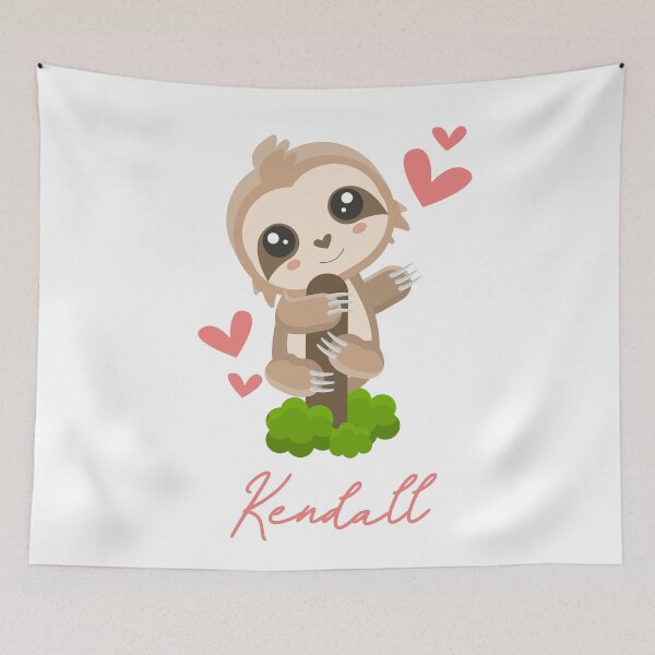 Item preview, Kendall Sloth Baby Girl Cute Hearts designed and sold by HelloFromAja.