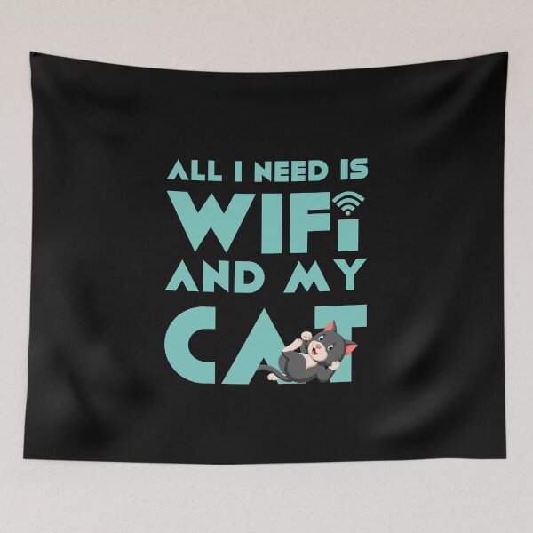 Item preview, All I Need is WiFi and my Cat designed and sold by ArticaDesign.