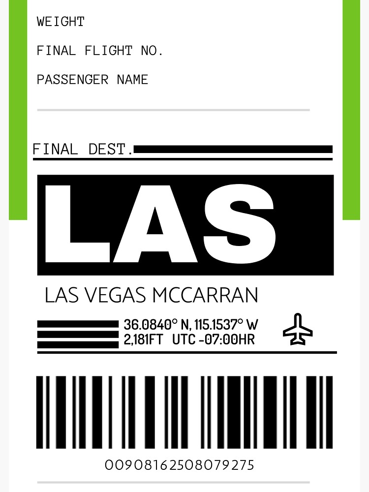 Las Vegas Sign - Luggage ID Tags/Suitcase Identification Cards - Set of 2,  Multicolor : : Bags, Wallets and Luggage