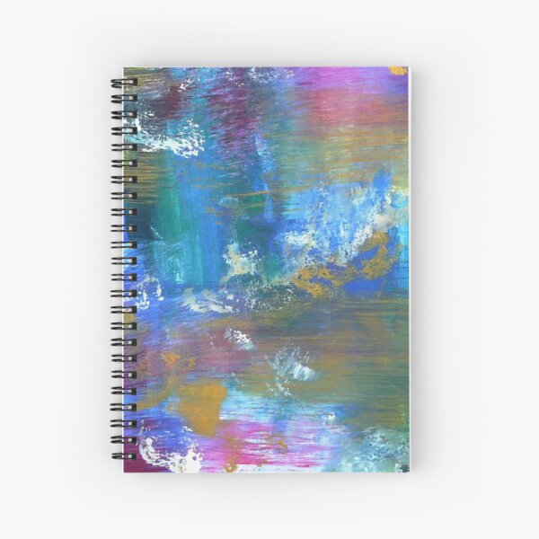 Abstract in Light Blue Spiral Notebook