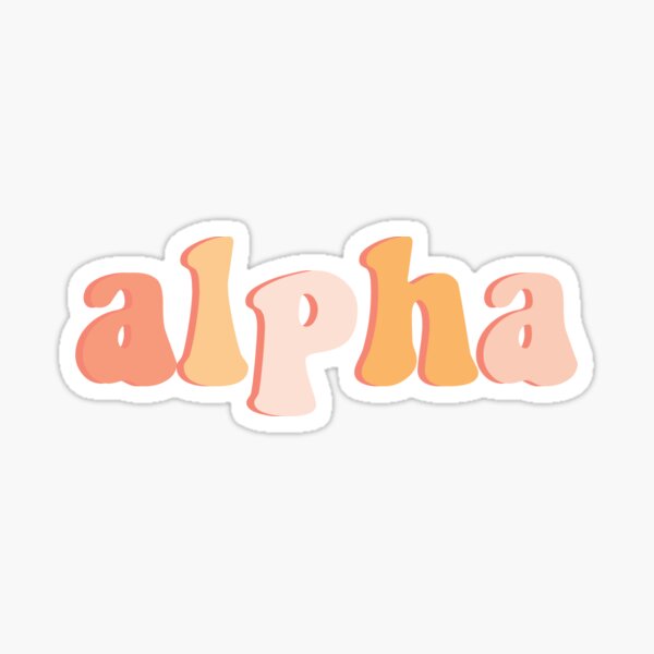 Retro Peach Alpha Greek Letter Sticker Sticker