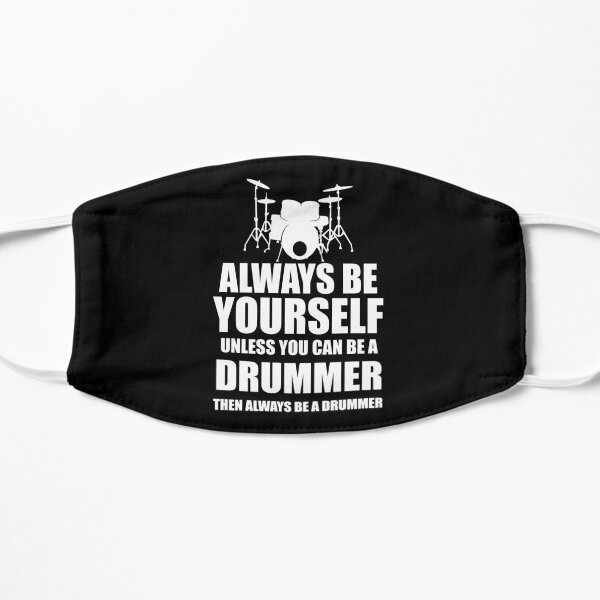 Funny Drummer Shirt, Drum Player Giftw Flat Mask