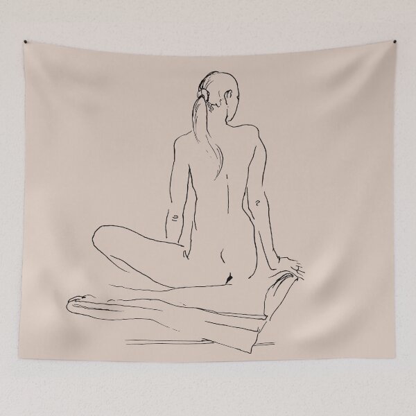 Item preview, Erotic painting Nudeart erotica Feminist poster Erotic nudity Erotic art Tableau peinture Bum print One line drawing Printable wall art body designed and sold by GalleryArtField.