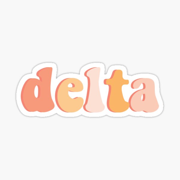 Retro Peach Delta Greek Letter Sticker Sticker