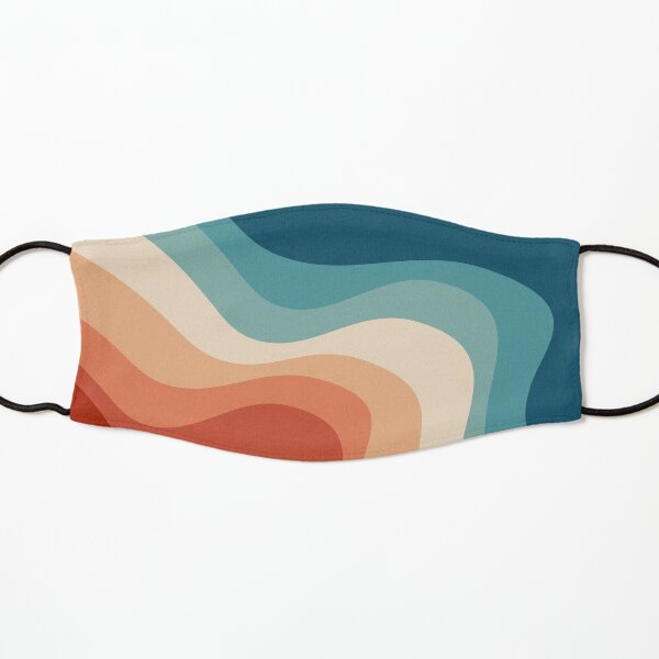 Retro style waves Kids Mask