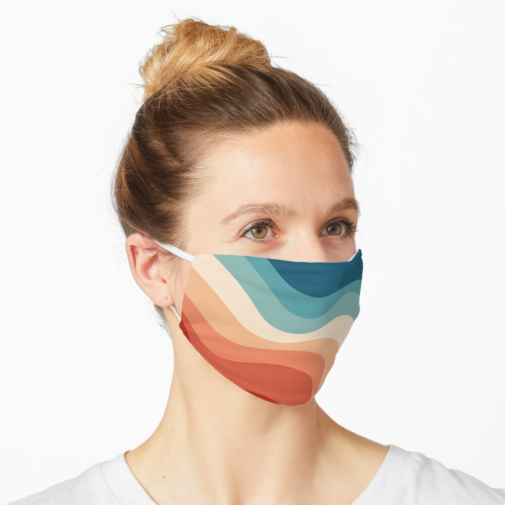 Retro style waves Mask