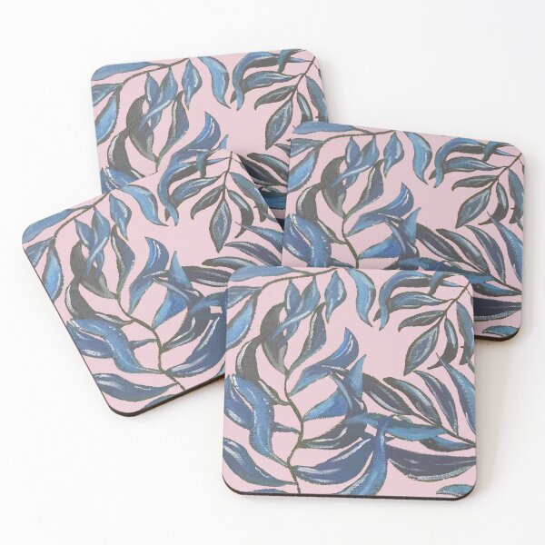 Item preview, Blue Leaves on Pink  designed and sold by Suh44.