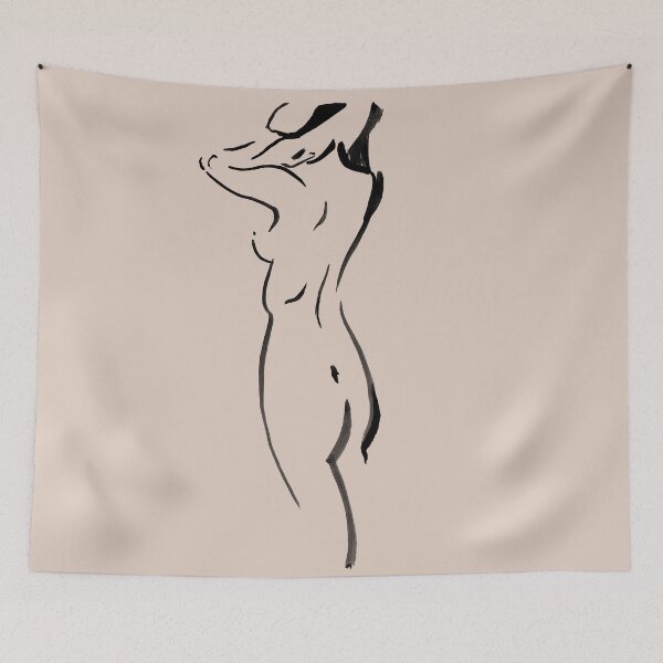 Item preview, Erotic painting, nudeart erotica, contour line drawing, nude line drawing, sexual art, sensual bedroom art,  designed and sold by GalleryArtField.