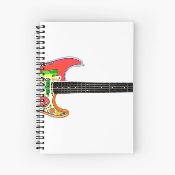 Comic Book Electric Guitar - Oil Style Spiral Notebook by Nels