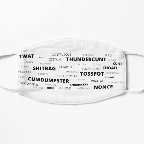 Funny Swear Words Flat Mask