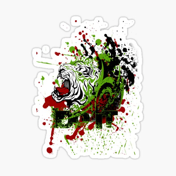 Tiger Head Paint Splash DO IT Sticker