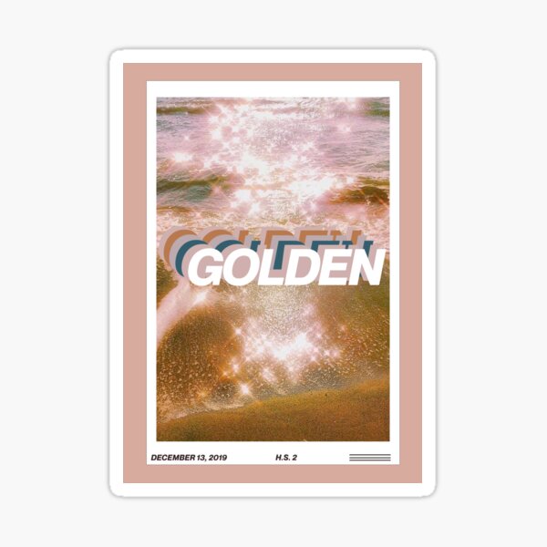 golden harry styles magazine cover edit Sticker