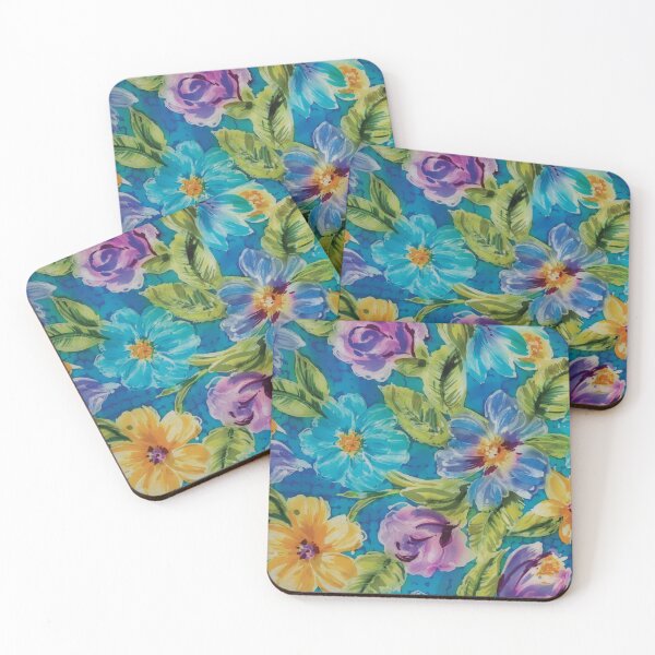 Item preview, Violet and Blue Roses Batik designed and sold by Leslie Rogers Todder.