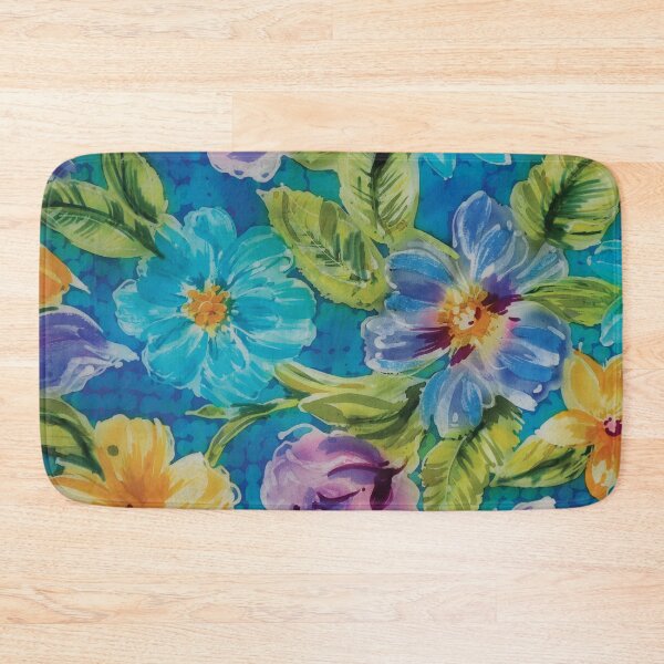 Item preview, Violet and Blue Roses Batik designed and sold by Leslie Rogers Todder.