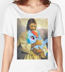 Jesus Loves Rainbow Dash Women's Relaxed Fit T-Shirt