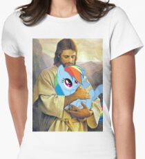 Jesus Loves Rainbow Dash Women's Fitted T-Shirt