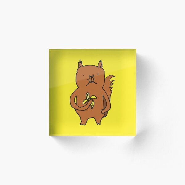 Banana Squirrel Acrylic Block