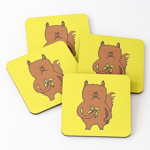 Banana Squirrel Coasters (Set of 4)