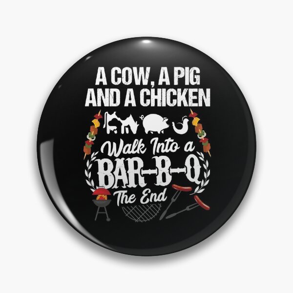 Item preview, A Cow A Pig And A Chicken Walk Into A Bar Funny BBQ Grilling Master designed and sold by Dressed For  Duty.