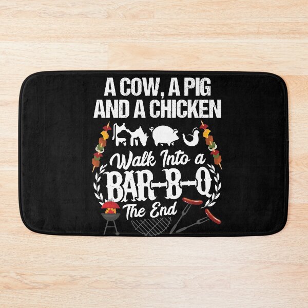 Item preview, A Cow A Pig And A Chicken Walk Into A Bar Funny BBQ Grilling Master designed and sold by Dressed For  Duty.