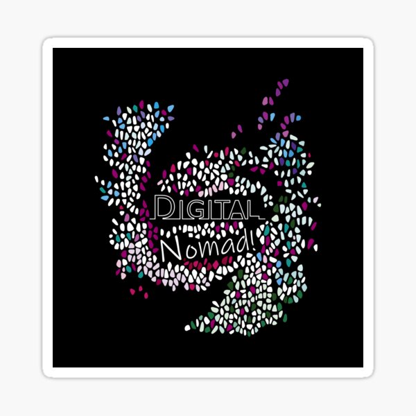 Digital Nomad - Waves of Passion 2 - designed for BLACK backgrounds Sticker