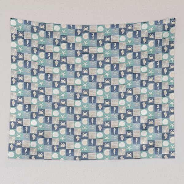 Item preview, Beach Happy Place Blue Aqua on Old Wood designed and sold by 13Moons.