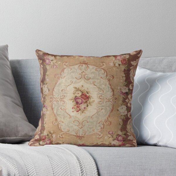 Item preview, Tapis Aubusson Antique Rose Floral Français Imprimé designed and sold by Vicky Brago-Mitchell®.