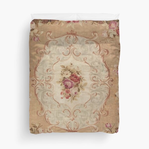 Item preview, Antique Rose Floral French Aubusson Rug Print designed and sold by Vicky Brago-Mitchell®.