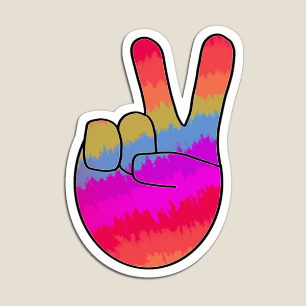 Faded striped tie dye peace sign Magnet