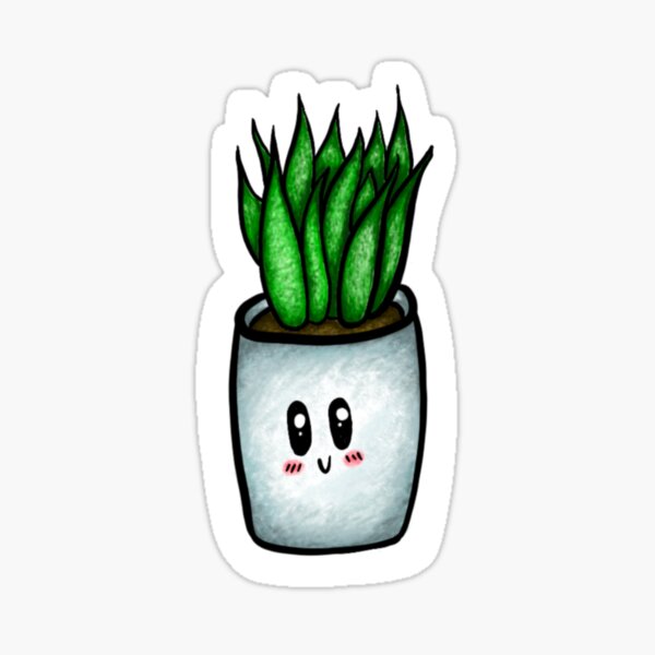 Cute Aloe Vera in Pot Car Laptop Phone Vinyl Sticker SELECT SIZE