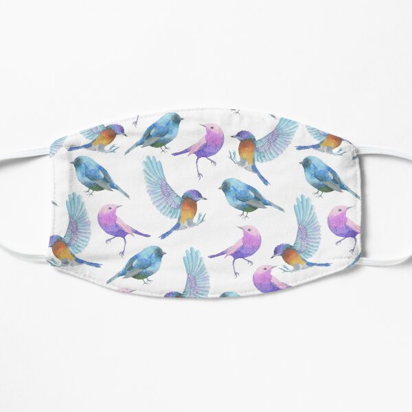 Watercolour Birds In Flight Flat Mask