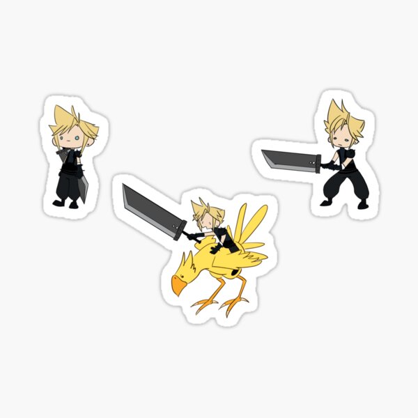 Item preview, FF7 Cloud sticker set designed and sold by silentsoundwave.
