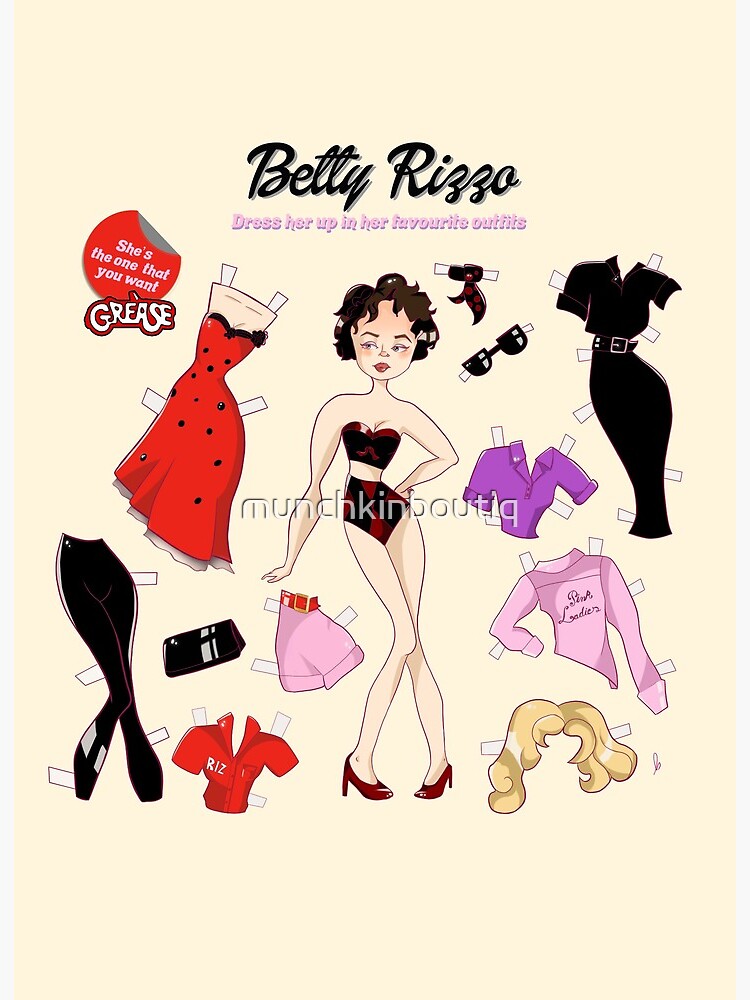 Rizzo Paper Doll [GREASE]" Art Board Print for Sale by munchkinboutiq |  Redbubble