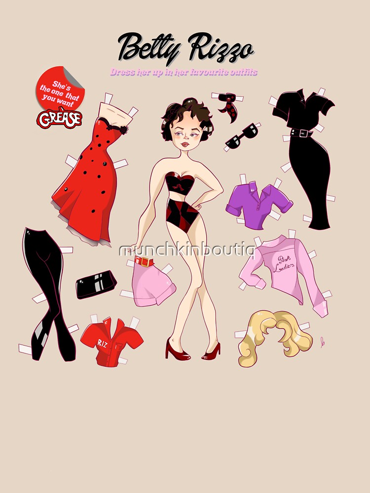 "Rizzo Paper Doll [GREASE]" Tshirt for Sale by munchkinboutiq