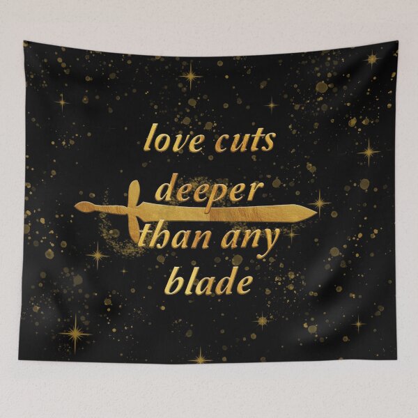 Item preview, Love Cuts Deeper Than Any Blade - Chain Of Gold Quote designed and sold by BooksAndFlowers.