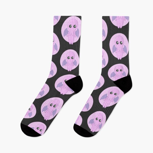 Item preview, Cute Colourful Pink Cthulhu (black) designed and sold by animinimal.